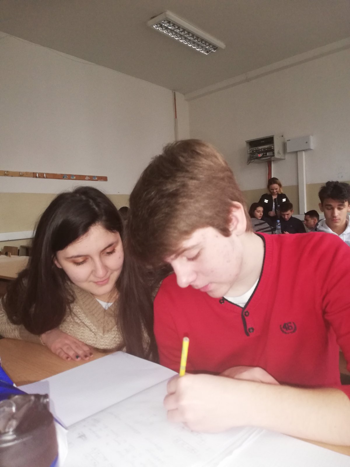 Nikola learning with a friend in Korcagin